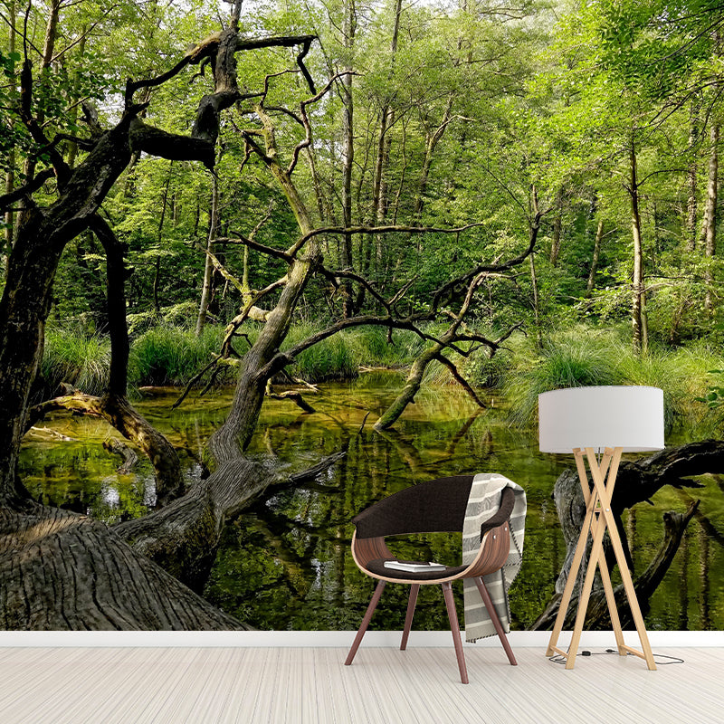 Forest Scenery Wall Mural Modernism Style Wall Decoration for Sitting Room