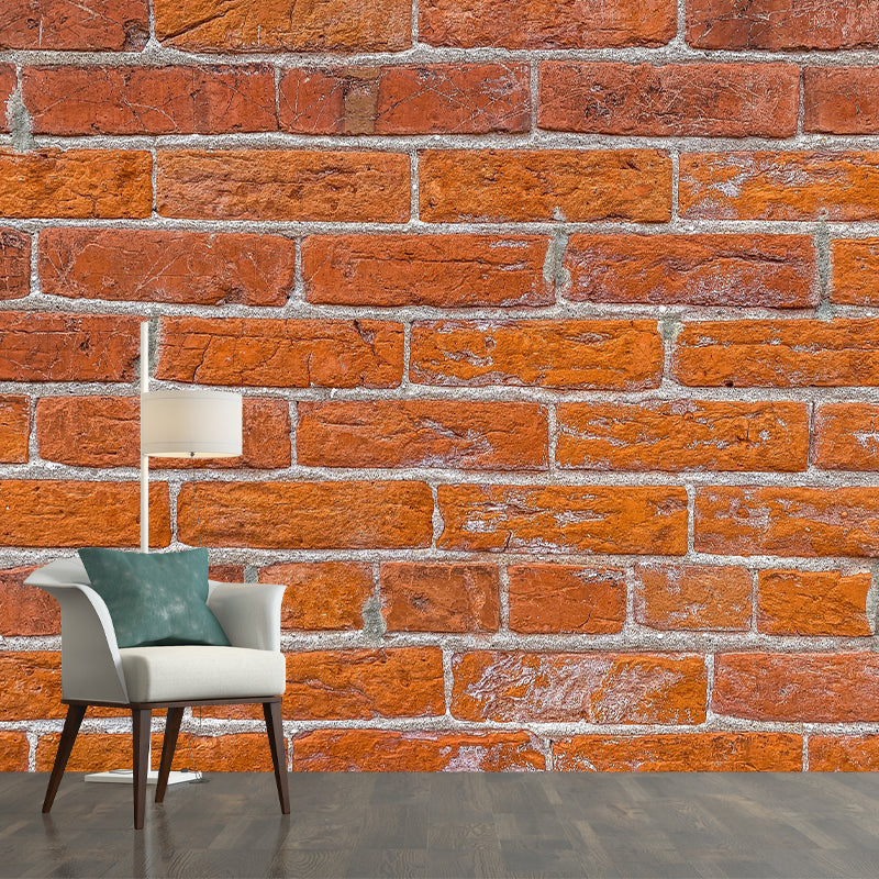 Brick Wall Style Mural Wallpaper Wall Art for Bar and Coffee Shop, Stain Resistant