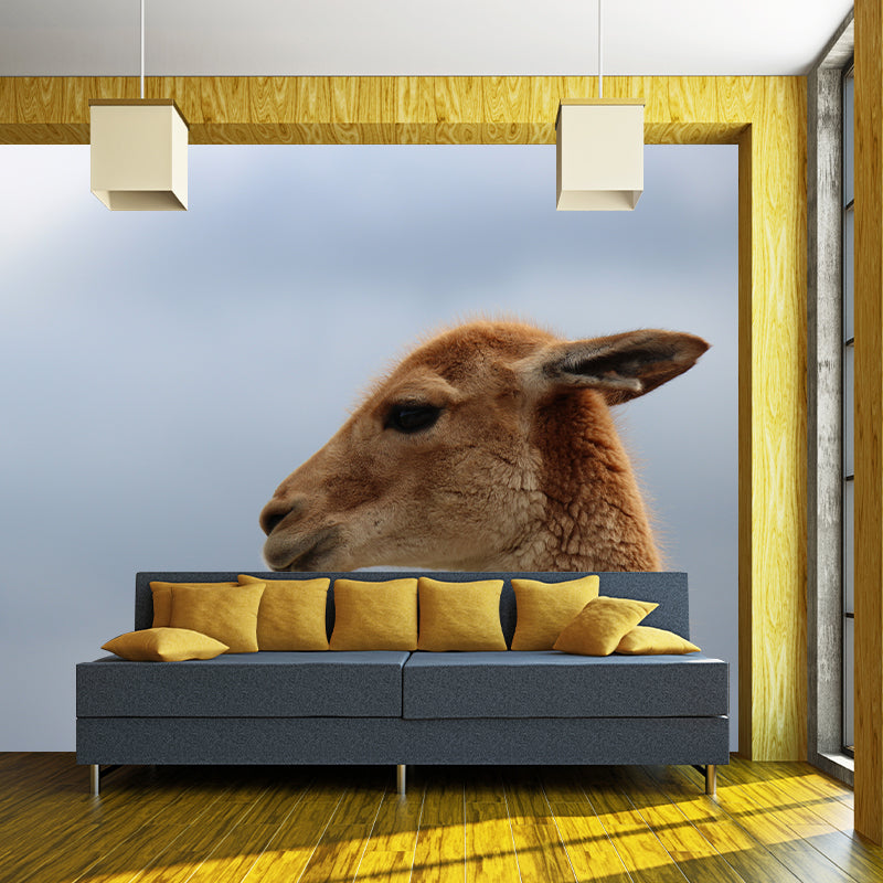 Alpaca Animal Wall Mural for Living Room, Moisture Resistant, Made to Measure