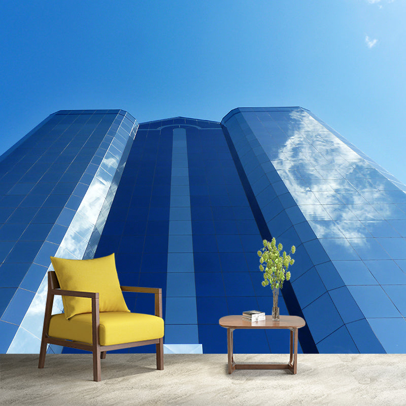 Contemporary City High-rise Water-Resistant Wall Covering for Living Room