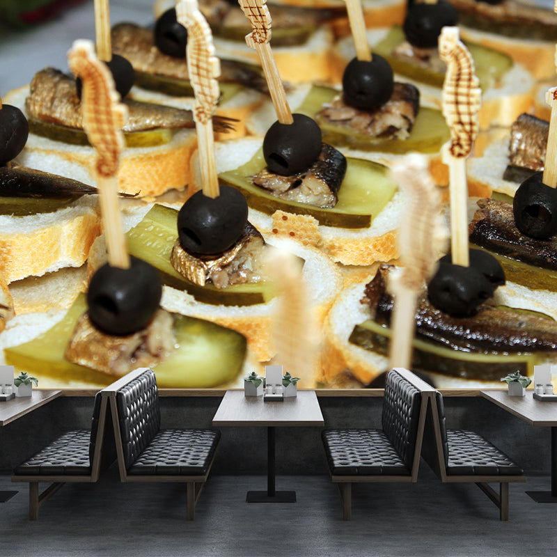 Modern Dessert Shop Decoration Tasty Dessert Mural, Custom Size Available