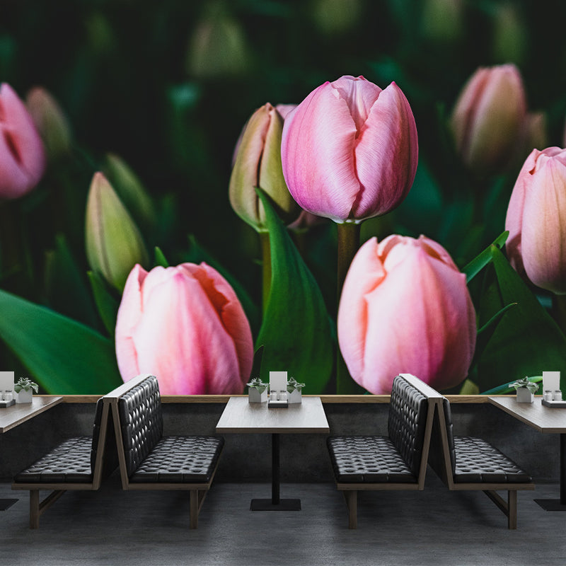 Tulip Wall Mural for Sleeping Room Gust Room, Water Resistant, Custom Size Available
