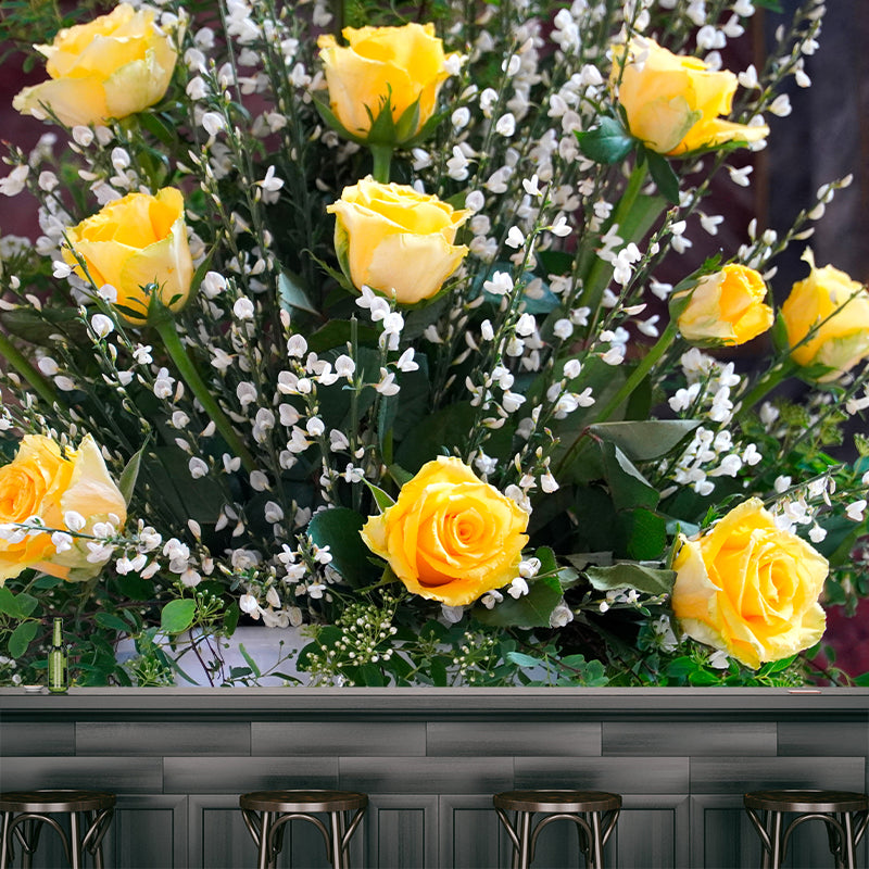 Rose Flower Wall Mural Modern Decoration Dining Room Wall Covering, Custom Printed