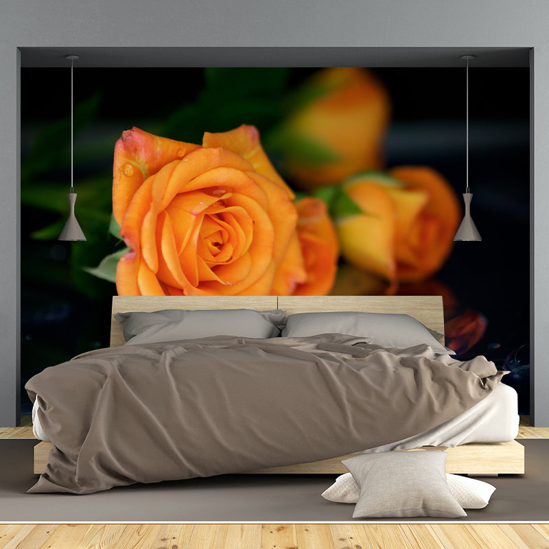 Papier peint mural Rose pour décoration de chambre à coucher, couleur vive pour la décoration de la maison, résistant à l'humidité