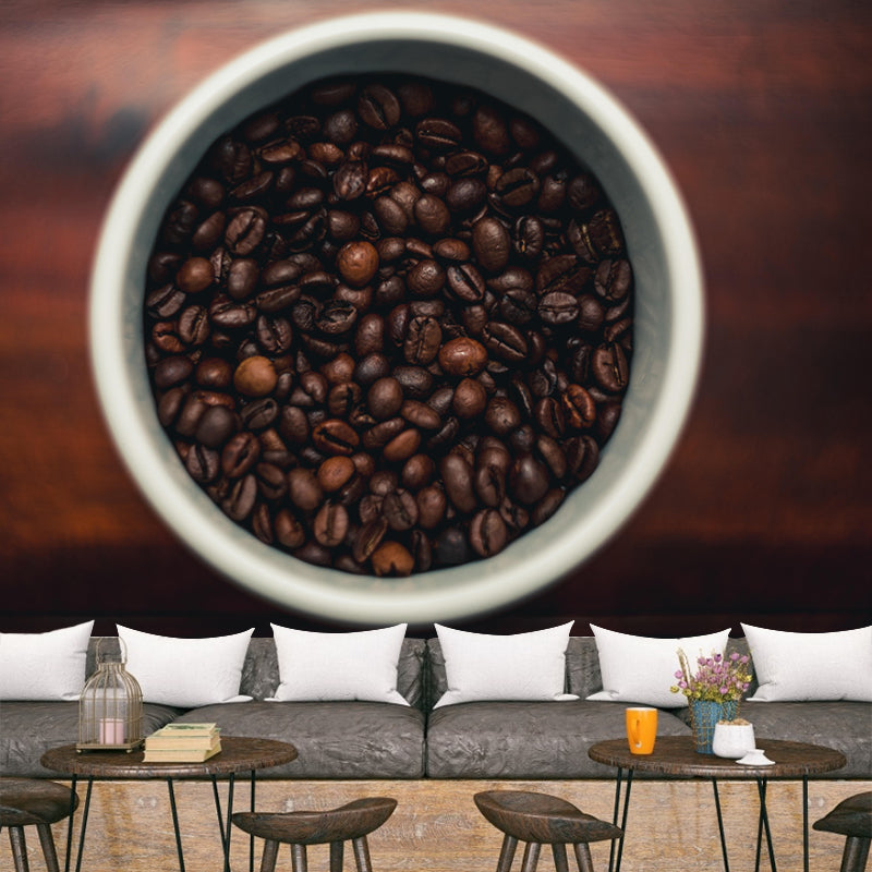Photography Coffee Beans Mural Soft Color Mildew Resistant Wallpaper for Wall Decor