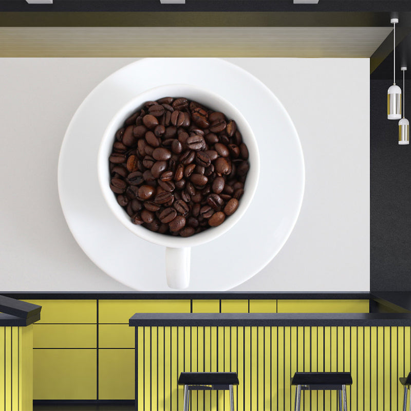Contemporary Coffee Beans Mural Environment Friendly Coffee Shop Wall Decoration