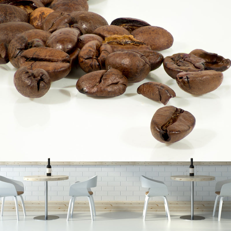 Photographie murale de grains de café, couleur douce, papier peint résistant à la moisissure pour la décoration