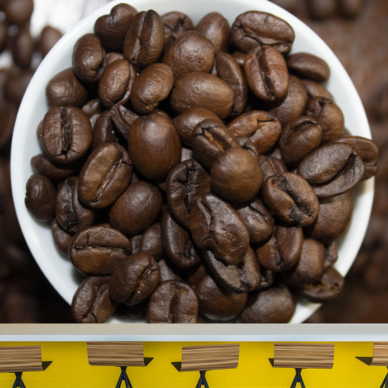 Coffee Beans Mural Wallpaper Environment Friendly for Coffee Shop Wall Covering