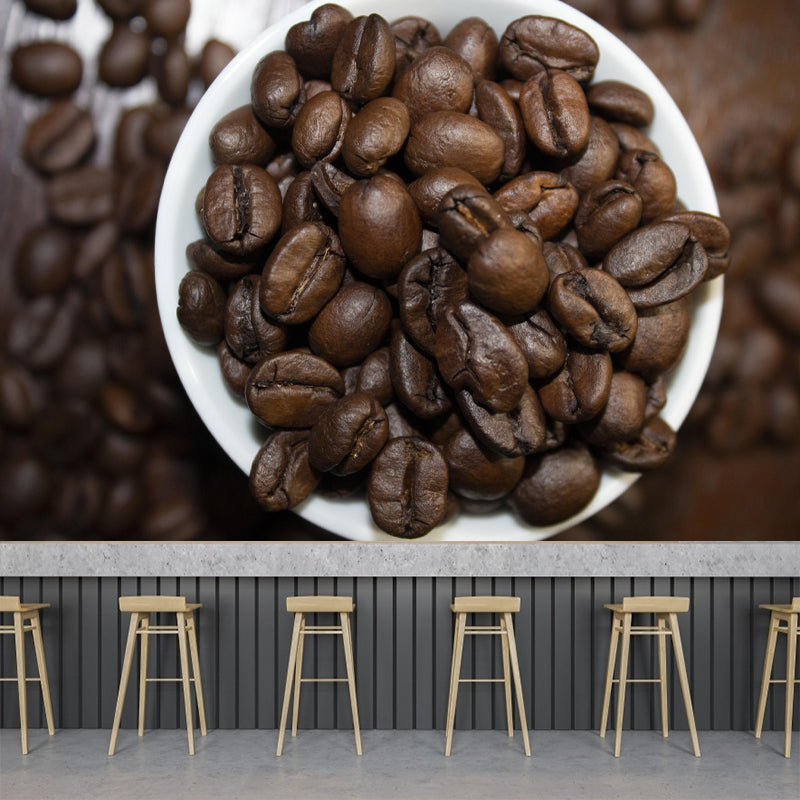 Coffee Beans Mural Wallpaper Environment Friendly for Coffee Shop Wall Covering