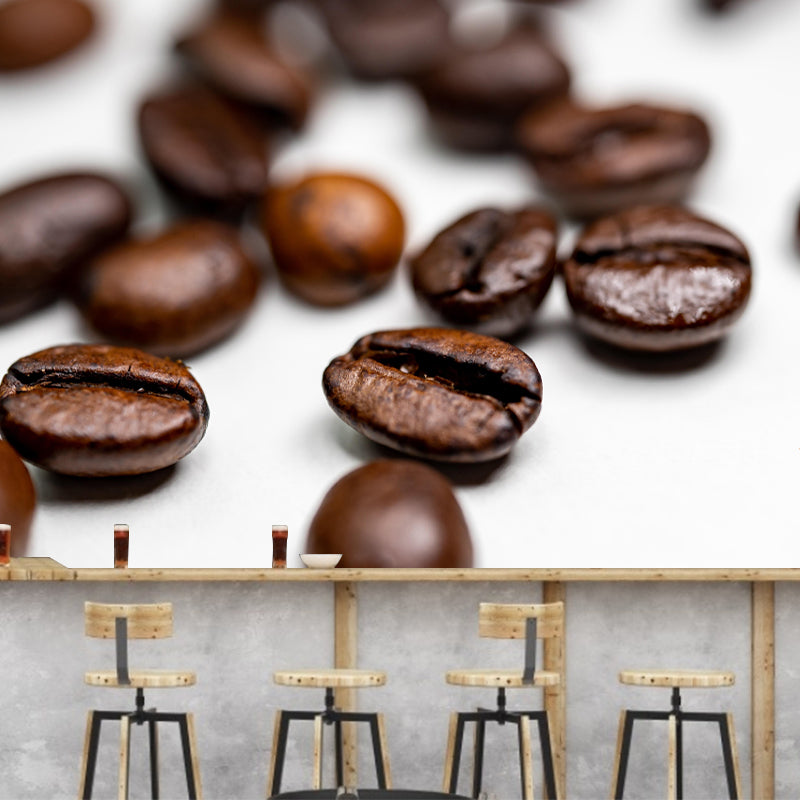Coffee Beans Mural Wallpaper Environment Friendly for Coffee Shop Wall Covering
