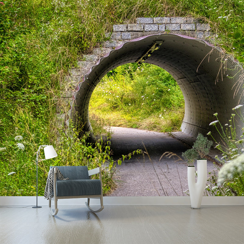 Soft Color 3D Art Illusion Mural Wallpaper Moisture Resistant for Bedroom