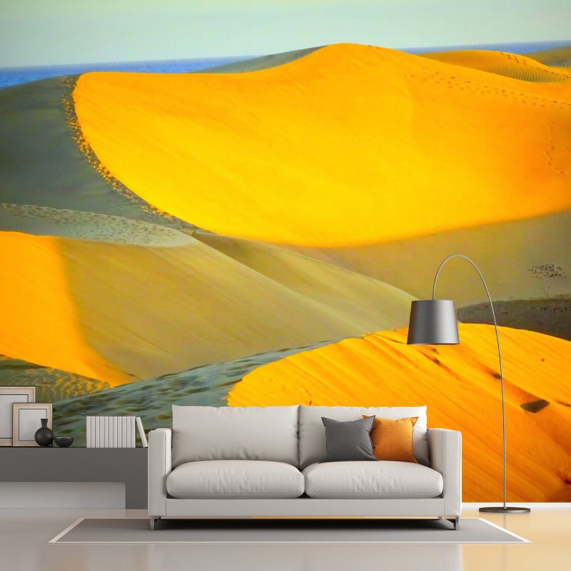 Modern Desert Landscapes Mural Mildew Resistant Wallpaper for Sleeping Room