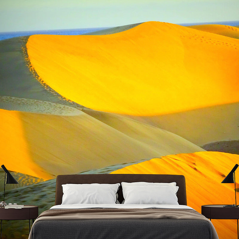 Modern Desert Landscapes Mural Mildew Resistant Wallpaper for Sleeping Room