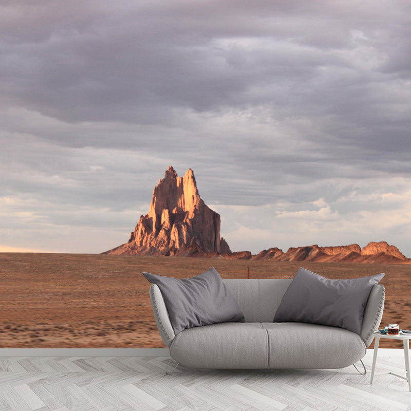 Modern Desert Landscapes Mural Mildew Resistant Wallpaper for Sitting Room