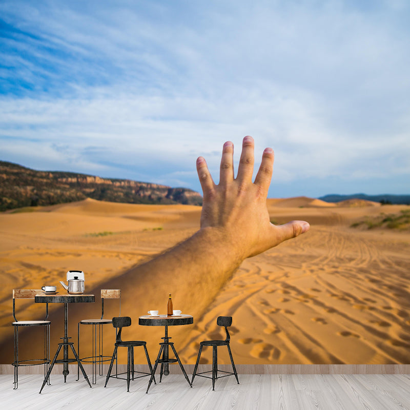 Soft Color Desert Mural Decal Nature Scenery Modern Mildew Resistant Wall Art for Room