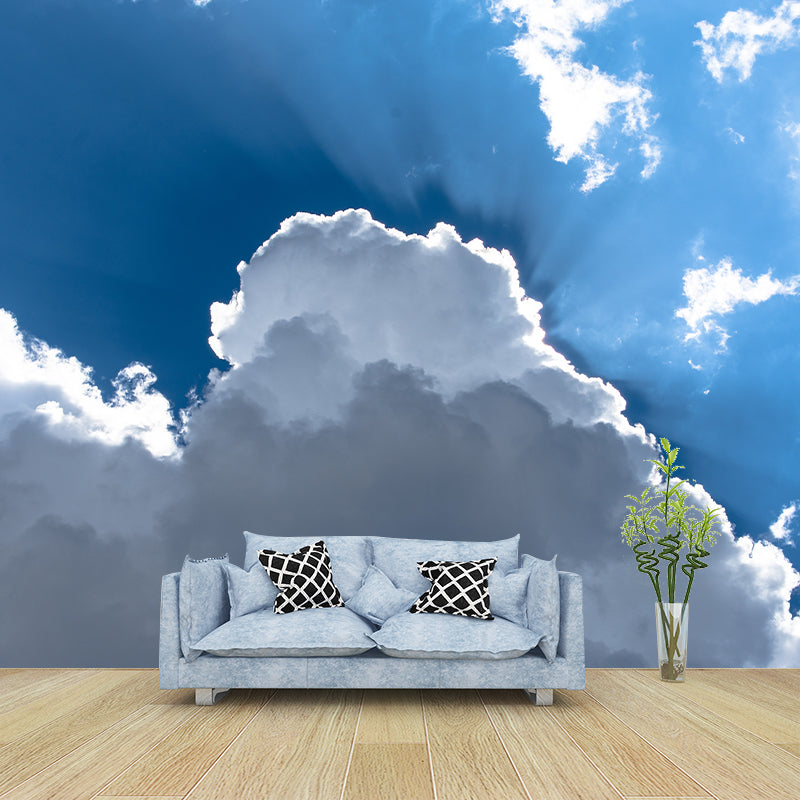 Sky with White Cloud Wall Murals for Living Room Gust Room, Water Resistant