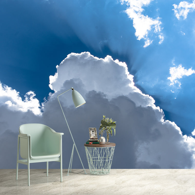 Sky with White Cloud Wall Murals for Living Room Gust Room, Water Resistant