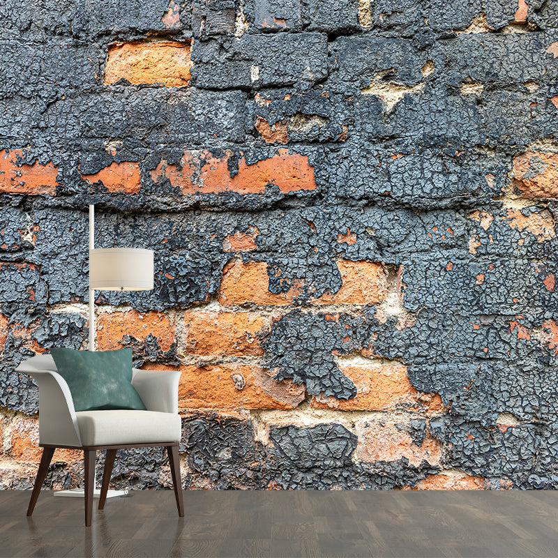 Dilapidated Brick Wall Mural for Guest Room, Personalized Size Available