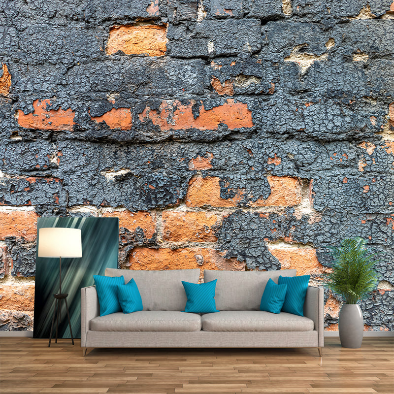Dilapidated Brick Wall Mural for Guest Room, Personalized Size Available