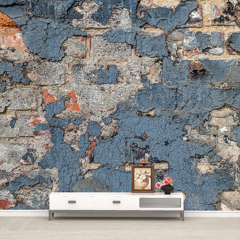 Dilapidated Brick Wall Mural for Guest Room, Personalized Size Available