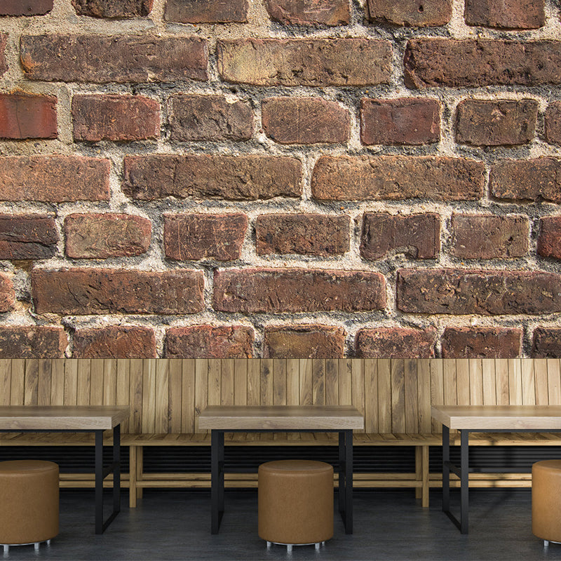 Industrial Style Dilapidated Brick Wall Mural for Dining Room, Personalized Size Available