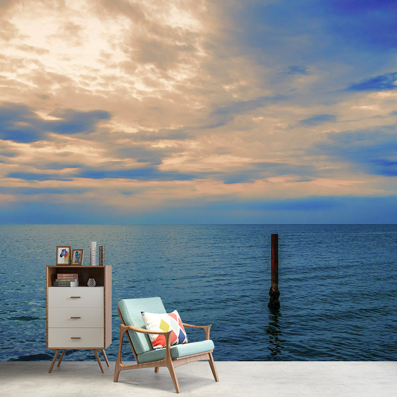 Sand of Beach View Mural Customized Modern Wall Covering for Sleeping Room