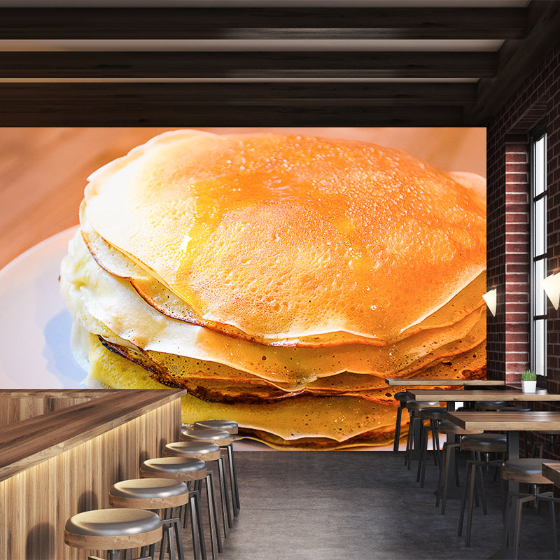 Delicious Pancakes Wall Mural Decal for Dessert Shop, Moisture Resistant