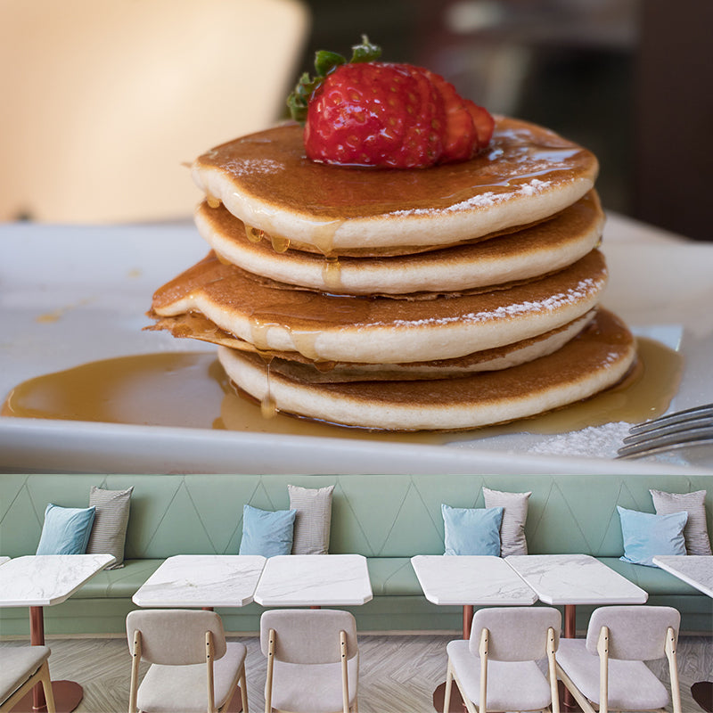 Delicious Pancakes Wall Mural Decal for Dessert Shop, Moisture Resistant
