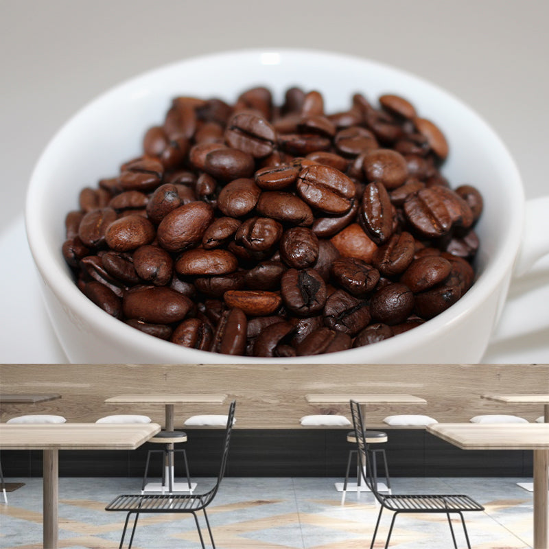 Coffee Beans Commercial Use Mural Wallpaper for Coffee Shop, Water Resistant