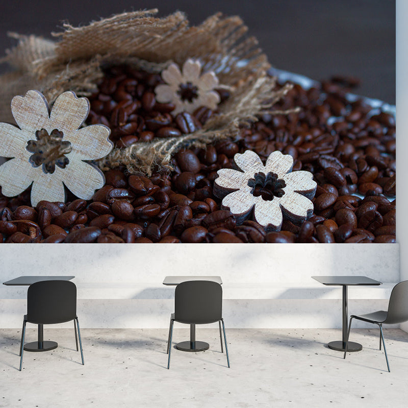 Coffee Beans Commercial Use Mural Wallpaper for Coffee Shop, Water Resistant