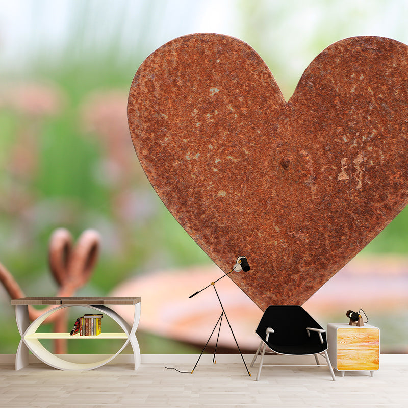 Shabby Rusty Metal Removable Wall Mural for Sitting Room, Moisture Resistant