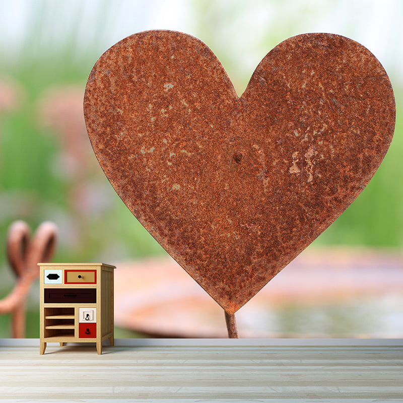 Shabby Rusty Metal Removable Wall Mural for Sitting Room, Moisture Resistant