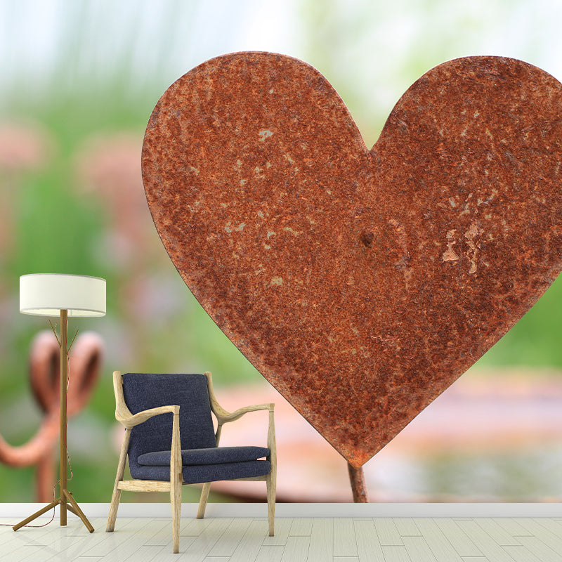 Shabby Rusty Metal Removable Wall Mural for Sitting Room, Moisture Resistant