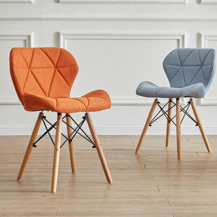 Modern Indoor-Outdoor Wood Chair Dining Room Armless Wingback Side Chair