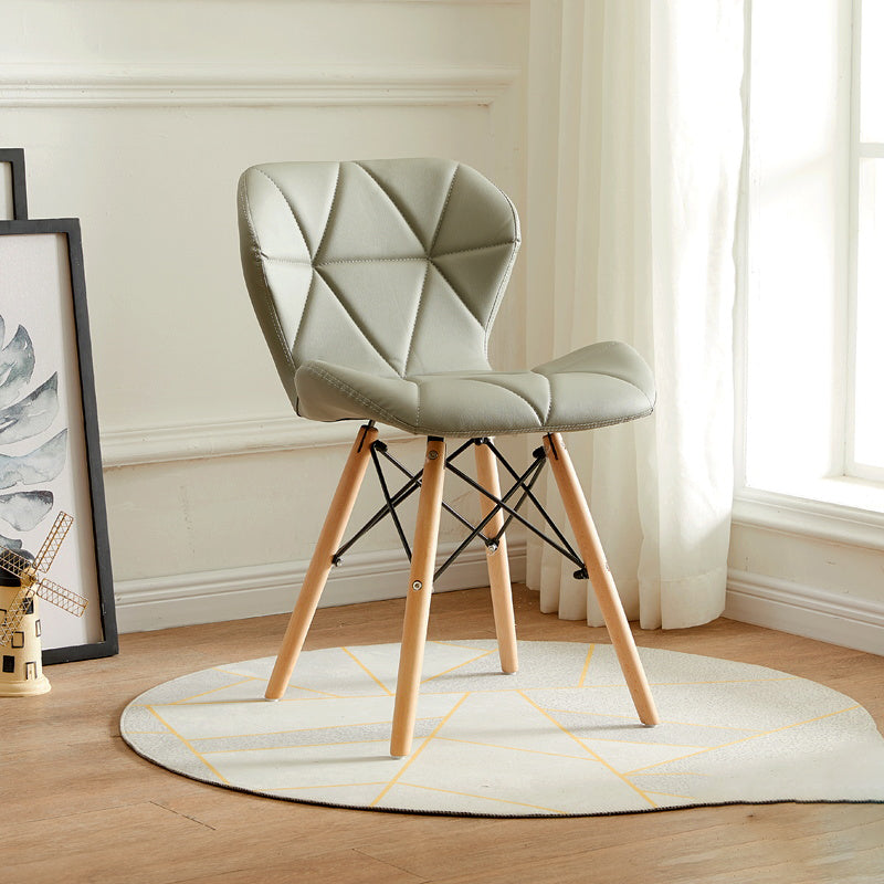 Modern Indoor-Outdoor Wood Chair Dining Room Armless Wingback Side Chair