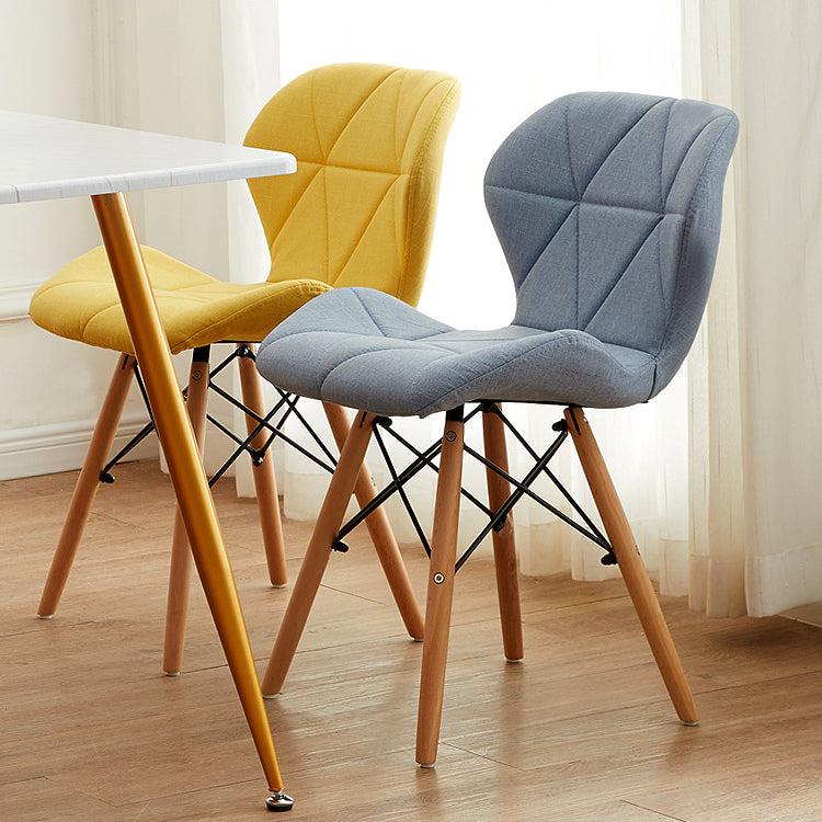 Modern Indoor-Outdoor Wood Chair Dining Room Armless Wingback Side Chair