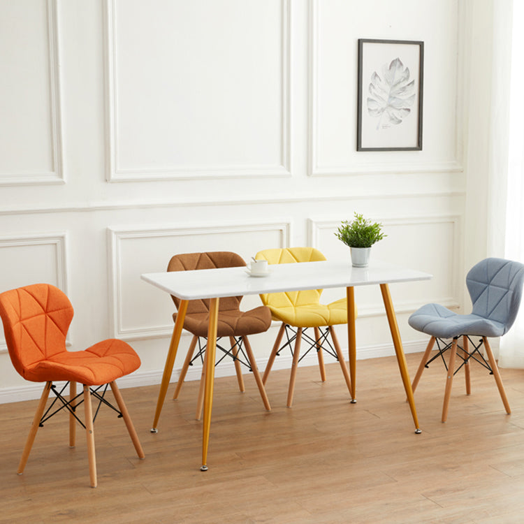 Modern Indoor-Outdoor Wood Chair Dining Room Armless Wingback Side Chair