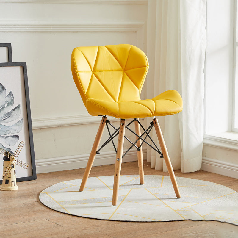 Modern Indoor-Outdoor Wood Chair Dining Room Armless Wingback Side Chair