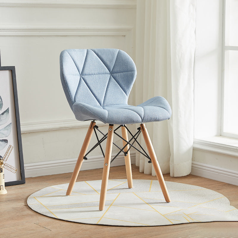 Modern Indoor-Outdoor Wood Chair Dining Room Armless Wingback Side Chair