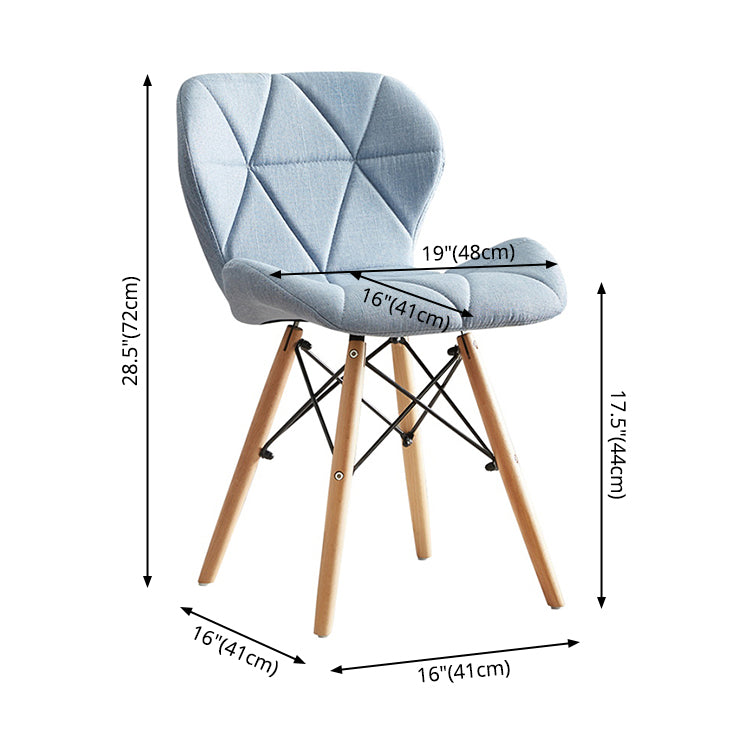 Modern Indoor-Outdoor Wood Chair Dining Room Armless Wingback Side Chair