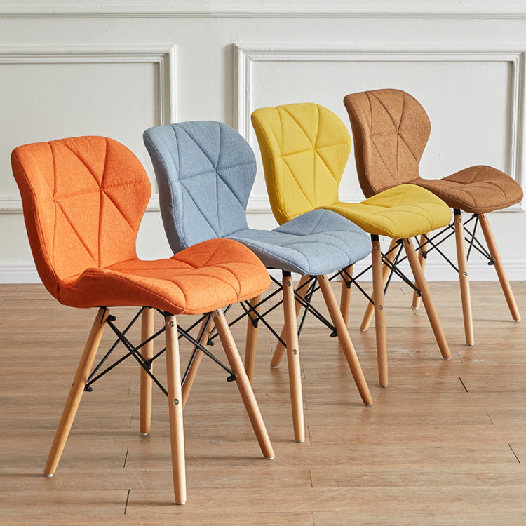 Modern Indoor-Outdoor Wood Chair Dining Room Armless Wingback Side Chair