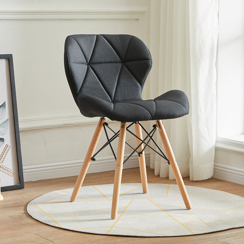 Modern Indoor-Outdoor Wood Chair Dining Room Armless Wingback Side Chair