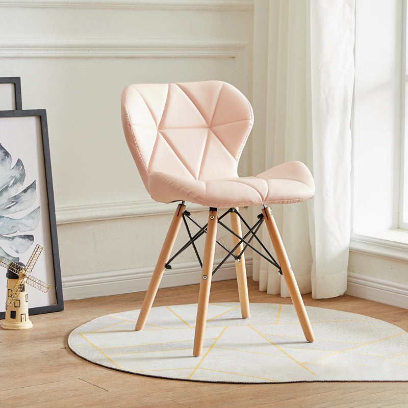 Modern Indoor-Outdoor Wood Chair Dining Room Armless Wingback Side Chair