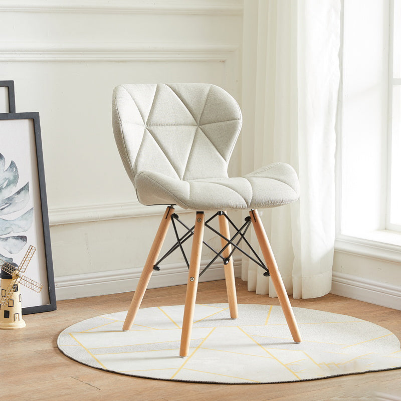 Modern Indoor-Outdoor Wood Chair Dining Room Armless Wingback Side Chair