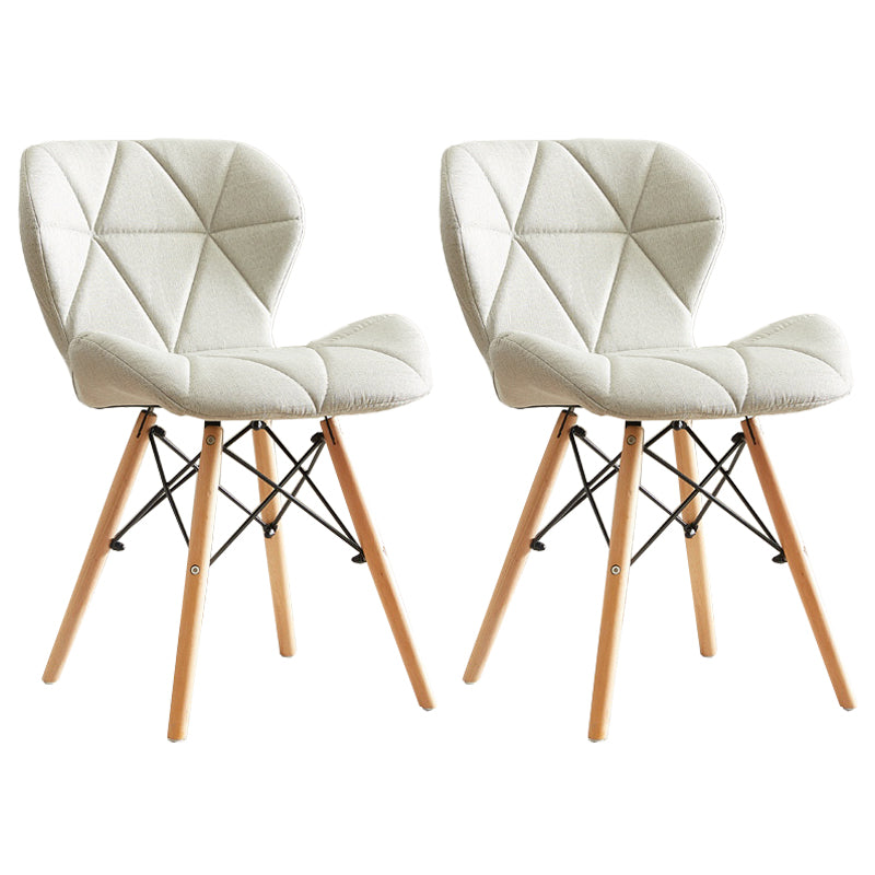 Modern Indoor-Outdoor Wood Chair Dining Room Armless Wingback Side Chair