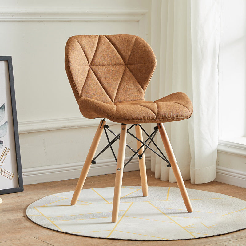 Modern Indoor-Outdoor Wood Chair Dining Room Armless Wingback Side Chair