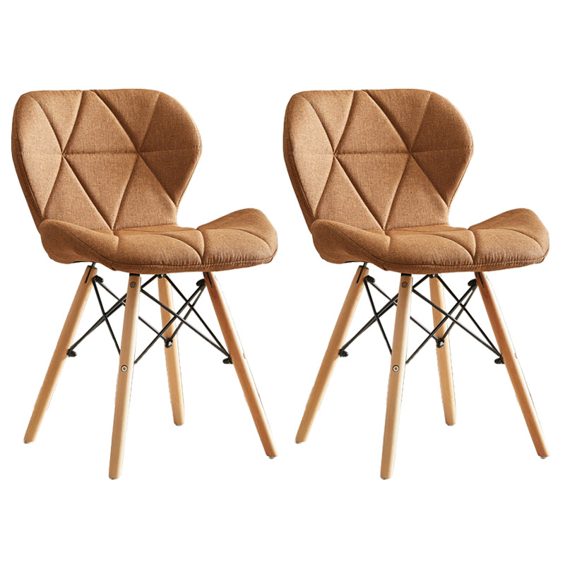 Modern Indoor-Outdoor Wood Chair Dining Room Armless Wingback Side Chair