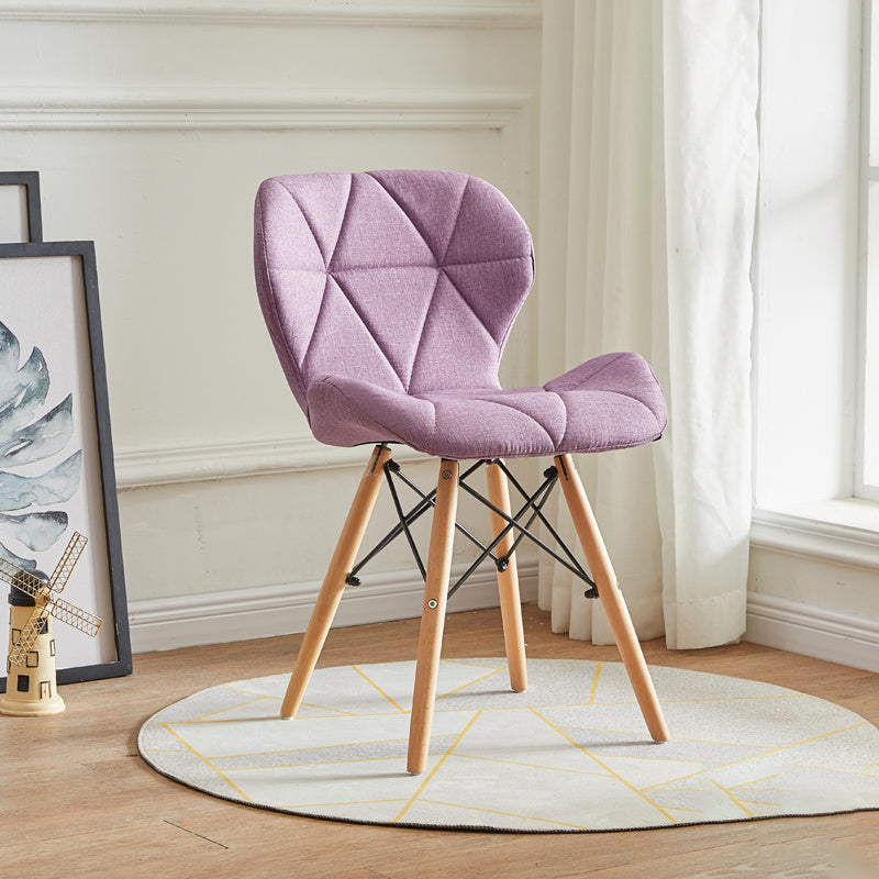 Modern Indoor-Outdoor Wood Chair Dining Room Armless Wingback Side Chair