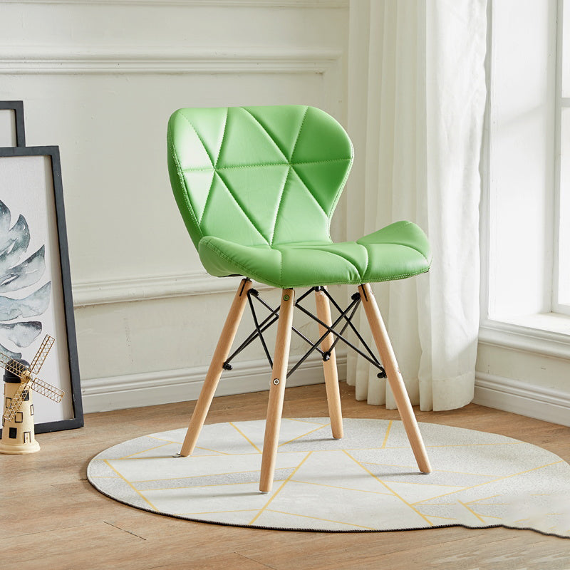 Modern Indoor-Outdoor Wood Chair Dining Room Armless Wingback Side Chair