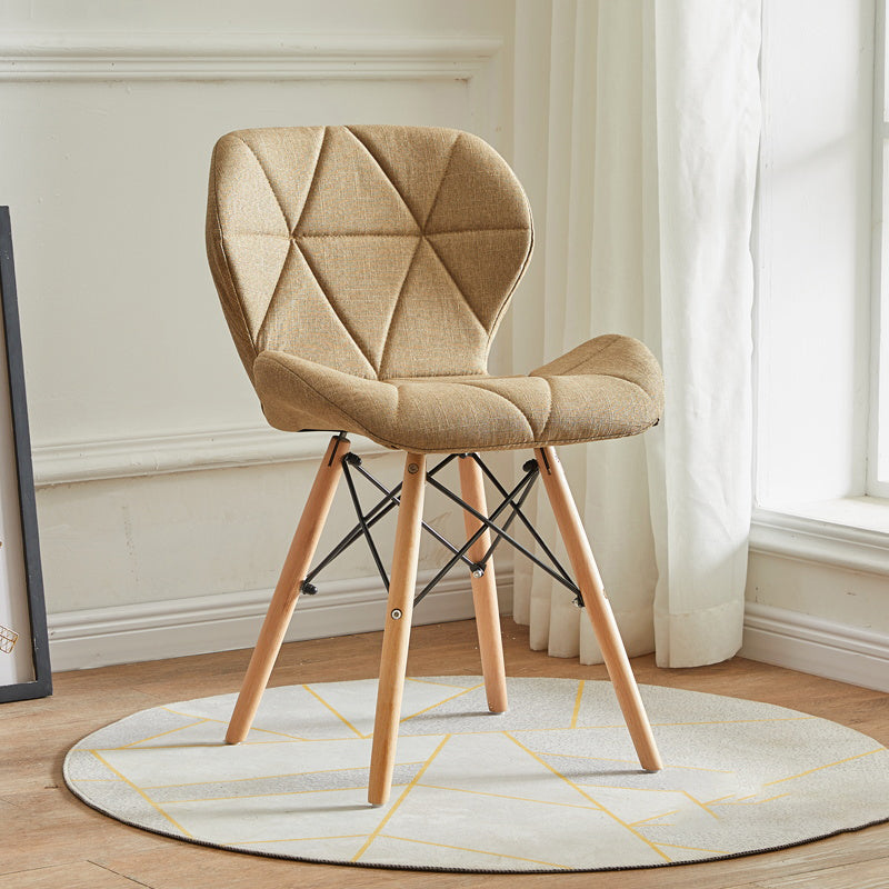 Modern Indoor-Outdoor Wood Chair Dining Room Armless Wingback Side Chair